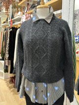 Miss Polyplexi Charlotte Charcoal Knitted Sweater