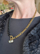 Misirlou Link Necklace - Black & Gold