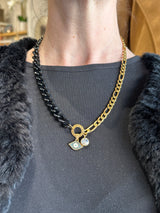 Misirlou Link Necklace - Black & Gold
