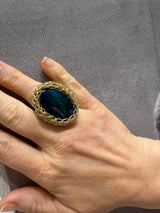 Hara Karamichali Blue Apatite Large Stone Ring - Gold