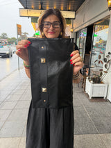 RM Atellier Designer Handmade Leather Clutch - Black
