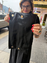 RM Atellier Designer Handmade Leather Clutch - Black
