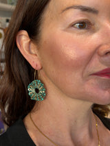 Tina Kotsoni Ostrea Earrings - Gold & Green