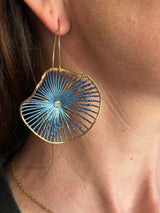 Tina Kotsoni Ocean Circular Earrings - Gold & Blue