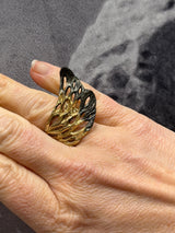Tina Kotsoni Wing Ring - Gold/Grey or Gold/Olive