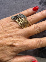 Tina Kotsoni Wing Ring - Gold/Grey or Gold/Olive