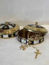 Black and White Mother of Pearl canister