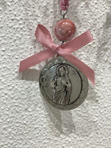 Baby girl Filakto - Jesus medalion on a Pink Cord