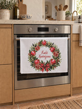 Christmas Wreath - Καλά Χριστούγεννα (Μerry Christmas) Tea Towel