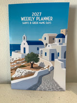 2027 Saint Name Day Diary Planner / English Version - Santorini