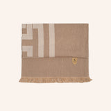 Antistrophy Cotton Loomed Beach Towel/Throw - Latte