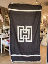 Antistrophy  Cotton Loomed Beach Towel/Throw - Black