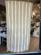 Cotton Loomed Towel/Throw - Mustard/Gold Stripe