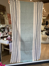 Cotton Loomed Towel/Throw - Acqua