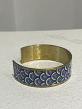 Greek Cuff bracelet Blue Shell