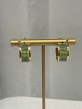 Greek - Green Chain Earrings