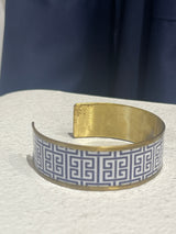 Greek Cuff bracelet Blue Meander
