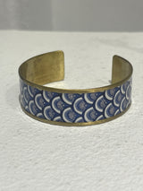 Greek Cuff bracelet Blue Shell
