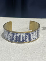 Greek Cuff bracelet Blue Meander
