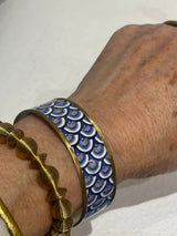 Greek Cuff bracelet Blue Shell