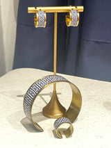 Greek Cuff bracelet Blue Meander