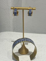 Greek -  Blue Shell Earrings