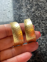 HERA - GREEK HAMMERED GOLD LOOP EARRINGS