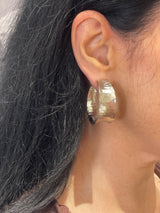 HERA - GREEK HAMMERED SILVER LOOP EARRINGS