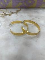SOPHIA GREEK HAMMERED GOLD LARGE LOOP EARRINGS