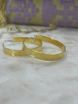 SOPHIA GREEK HAMMERED GOLD LARGE LOOP EARRINGS