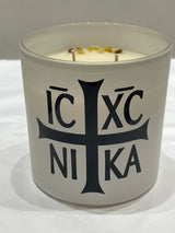 NIKA Candle Greek Orthodox Cross 400gm LIVANI SOY CANDLE - large