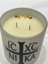 NIKA Candle Greek Orthodox Cross 400gm LIVANI SOY CANDLE - large