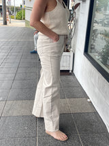 Brussells Pant with Drawstring Waist - Beige