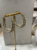 Hara Karamichali Krikoi Pearl Woven Hoop Earrings