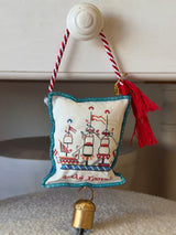 Maria Davilla Greek hand made hanging small pillow Gouria - Boat (Odyssey)