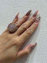 Greek Semi Precious Stone Gold Crochet Ring - Various