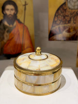 Beautiful White Mother of Pearl container for Livani