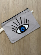 MATI grey cotton beach pouch