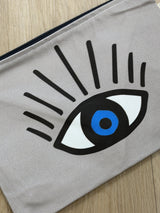 MATI grey cotton beach pouch
