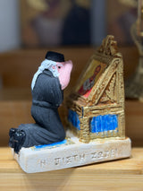 Praying Orthodox Priest in front of Saint Nicholas Icon - Miniature Figurine