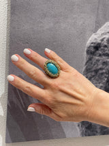 Hara Karamichali Oval Stone Ring - Turquoise