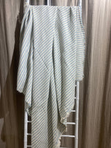 Lesvos Greek Cotton Throw - Blue & White Stripe