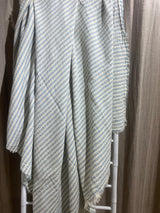 Lesvos Greek Cotton Throw - Blue & White Stripe