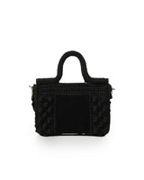 Miss Polyplexi -Midi Ophelia Black Suede Crochet Bag