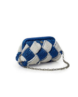 Miss Polyplexi -Pisa (Hellenic) Metallic White and Blue Crochet shoulder bag