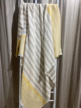 Patra Greek Cotton Throw - Grey & Yellow