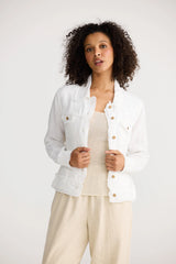 Monza Jacket - White Linen