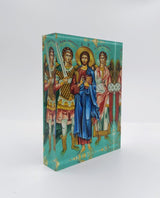 Jesus Christ with Archangels Michael and Gabriel Iconu