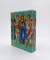 Jesus Christ with Archangels Michael and Gabriel Iconu