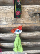 Greek Mati Charm - Green Tassel